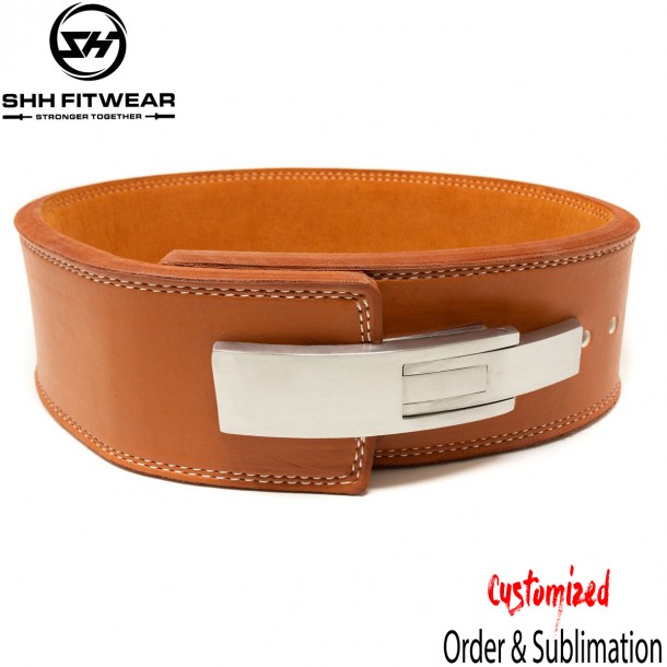 SHHFITWEAR 13MM LEVER BELT OFFER CUSTOME LOGO BROWN- Belt-038
